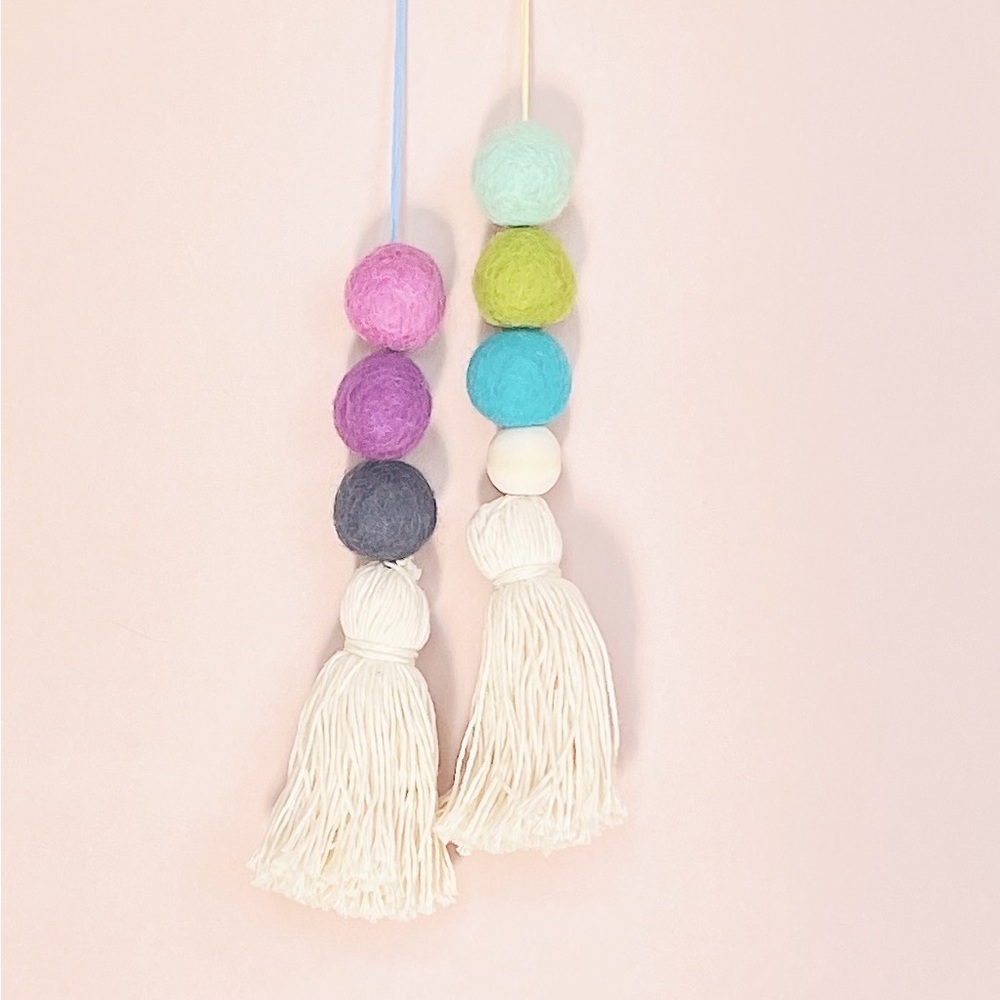 2 handmade essential oil hanging diffuser, wool